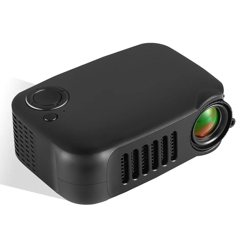 A2000 LED Projector Mini Portable Proyector 800 lumen Supports 1080P LCD Mini Projetor 50,000 Hours Lamp Life Home Theater Video - Цвет: Black