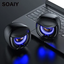 Компьютерный мини сабвуфер светодиодный светильник проводной/беспроводной Bluetooth бас офисный ПК MP3/MP4 стол для ноутбука небольшой динамик