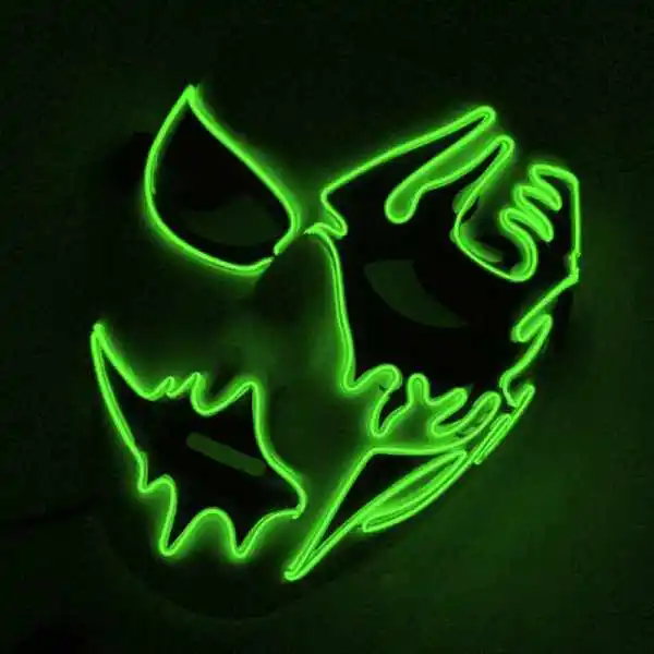 Halloween Party Decorative Face Masks Halloween Panic Mask Night Atmosphere Men Women Wear Led Light-Emitting Mask - Цвет: 2