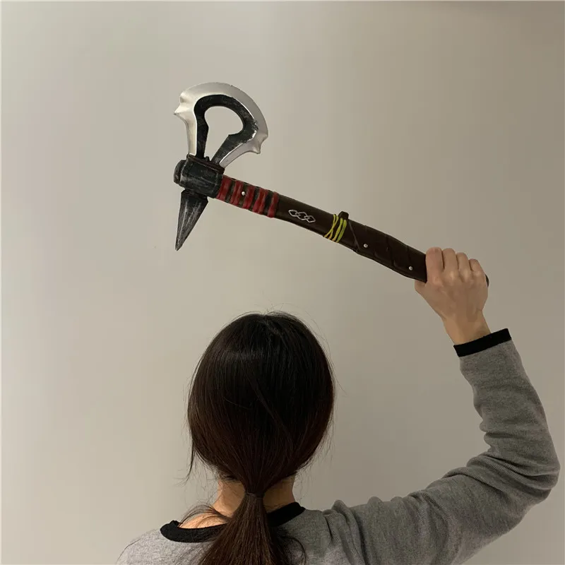 1:1 Cosplay Primitive Tribe Axe Pirate Axe Prop Weapon Role Playing Game Movie Cos Totem Axe PU Weapon Model Toy Prop 47cm 6