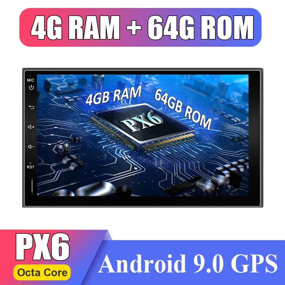 

64G ROM android 9.0 radio bluetooth GPS Navigation wifi Stereo video 7 inch Universal in Car Multimedia Player GPS Stereo Audio