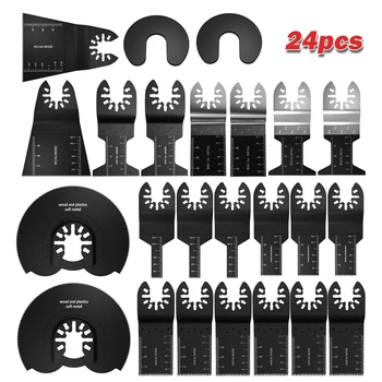 

24PCS Saw Blades Multi Tool Oscillating Saw Blades for Dremel Bosch Milwaukee Quick Release Wood Cutting Dics Multi Tool Blades