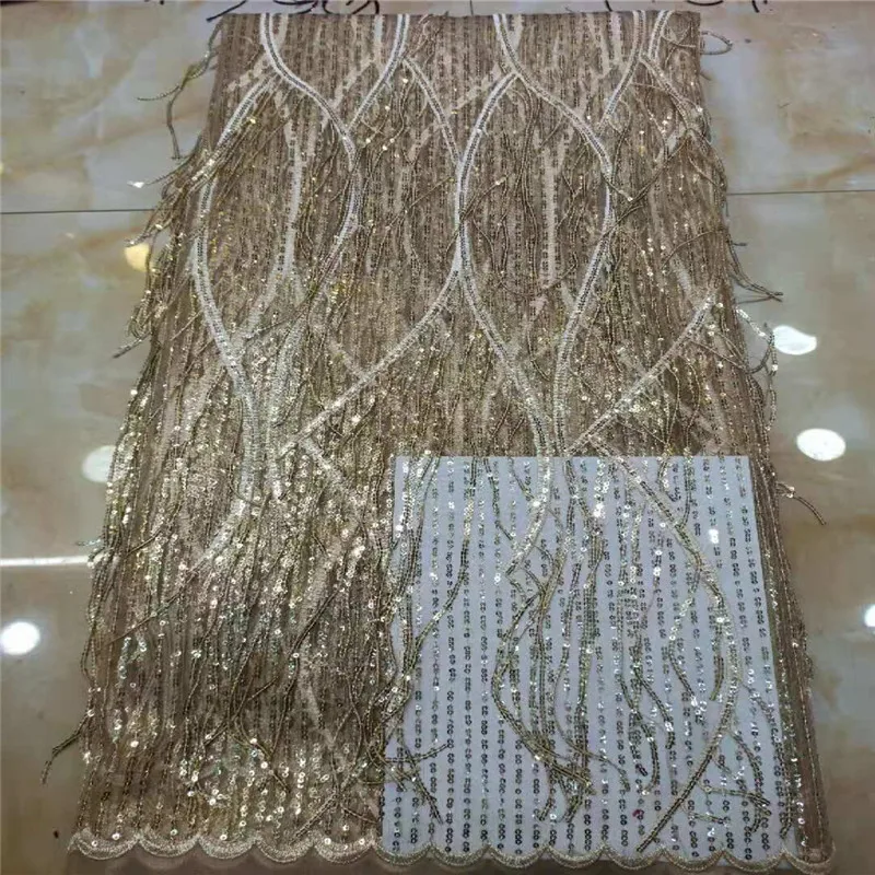 Последние бусы французская нигерийская кружевная ткань высокого качества французский вышитый тюль африканская 3d кружевная ткань свадебное платье - Цвет: 18