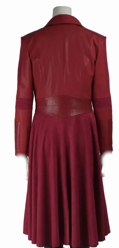 Coat only Avengers Civil War Scarlet Witch Cosplay Captain America 3 Wanda Maximoff Costume Leather Jacket Halloween Outfit COSPLAYONSEN - Цвет: Coat only