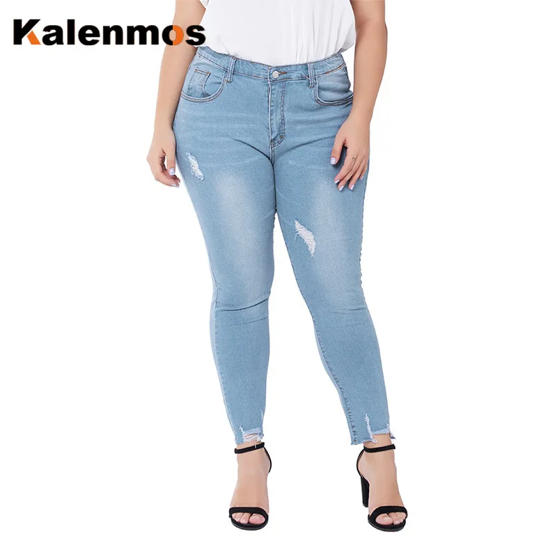 Stacked Denim Pants Women KALENMONS 