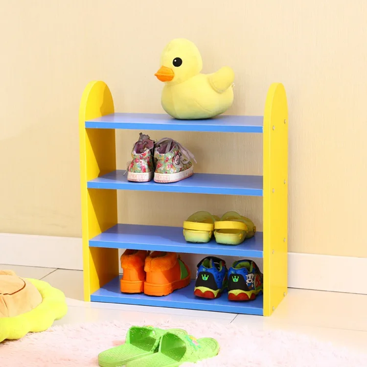 

Wholesale Company Gift Creative Children Shoe Rack Combination Color Cute Multilayer Storage Rack Wooden Storage Rack Shoe Cabin