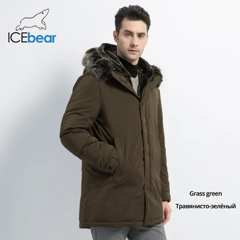 ICEbear2019 Новая зимняя мужская куртка с капюшоном Мужская куртка высокого качества Мужская одежда Модный бренд мужское пальто MWD19928D - Цвет: M839