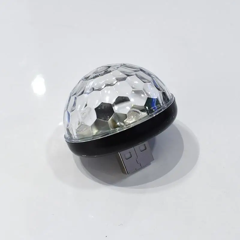 black HiMISS Mini USB Голосовое управление RGB светодиодный светильник магический шар DJ диско светильник вечерние светильник s для автомобиля мобильного телефона - Цвет: black