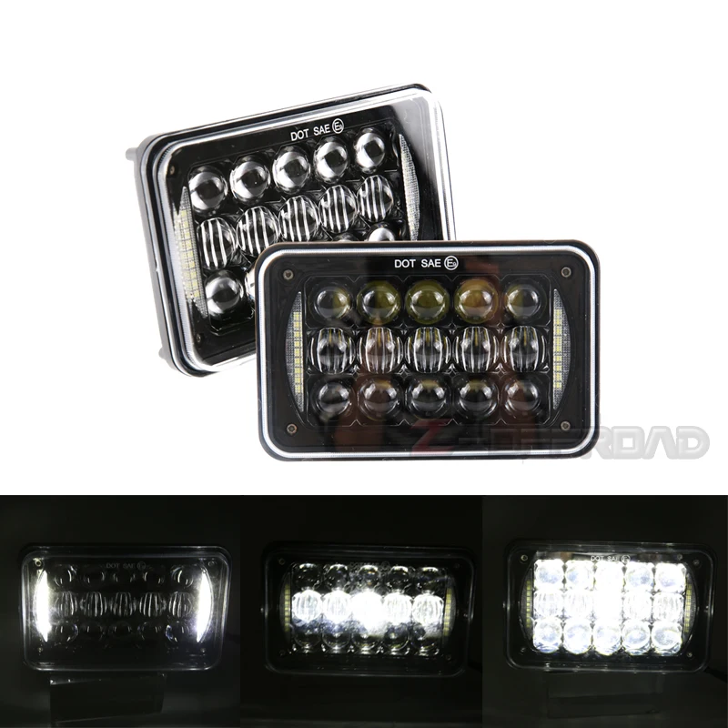 

Truck Headlamps 4x6" LED H4 Headlight bulb Replacement with DOT,SAE,EMARK For Peterbilt Rectangular Headlights 379 378 357