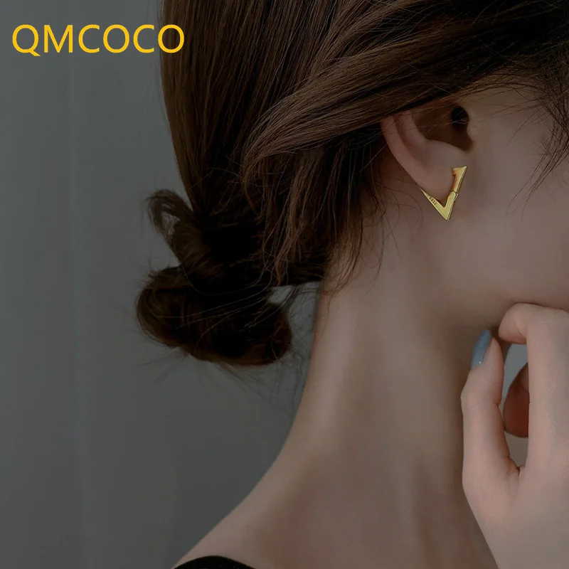 QMCOCO предотвращает аллергию 925 Серебряные тусклые полированные серьги-гвоздики