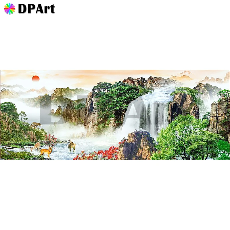 Daimond Painting Full Square/Round Drill Waterfall Scenery5D Diamond Rhinestone Embroidery Cross Stitch Picture M1683 | Дом и сад