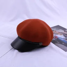 Шляпа утконоса, военная Кепка для женщин, Осень-зима, стиль, восьмиугольная кепка, элегантный стильный модный купол, элегантная женская мягкая Кепка