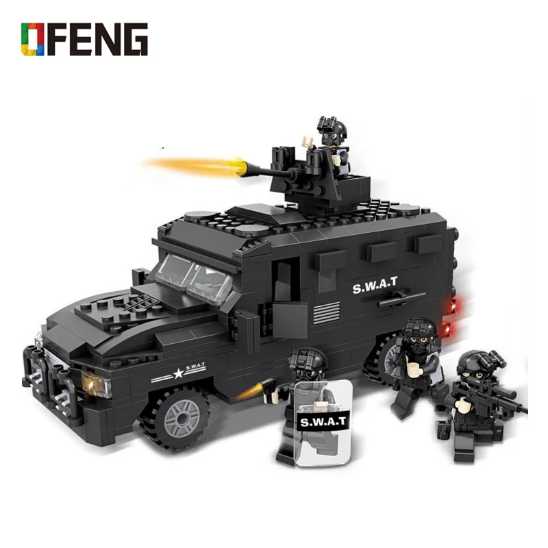 

City Police SWAT Explosion-proof Car Figure Blocks Christmas Gift Construction Building Bricks Toys For Children 6509