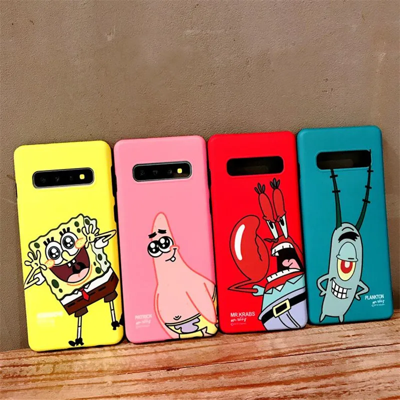 DISCASE Cute Patrick Star Krabs Spongebob Stars Soft Case For Samsung Galaxy S10 S8 S9 Plus Note 8 9 Cartoon Cover |