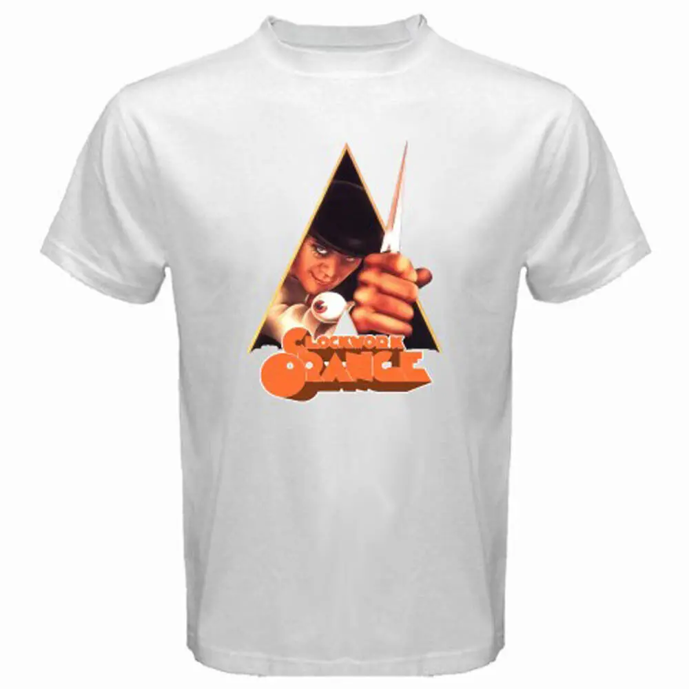Новая мужская белая футболка Заводной Апельсин Стэнли Кубрик S M L XL 2XL 3XL|Футболки|