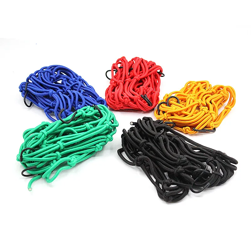 Motorcycle Helmet Holder Elastic 6 Hooks Hold Down 40 X 40cm Mesh Net Bag Motorbike Luggage Cargo Bungee Rope Accessories | Автомобили и