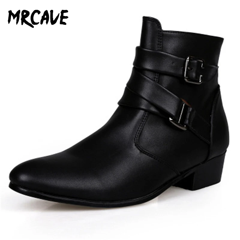 MRCAVE/модные мужские Ботильоны; Мужская обувь; зимние мужские ботинки; Теплые повседневные ботинки из искусственной кожи; обувь на молнии; мужские ботинки; размеры 39-46