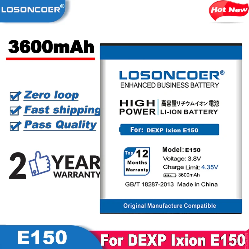 LOSONCOER быстрое прибытие + мобильный телефон полимерный аккумулятор 3050mAh E150