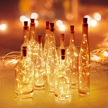 10PCS Copper Wire Fairy Garland Bottle Stopper For Glass Craft LED string lights Wedding Christmas New Year Holiday Decoration