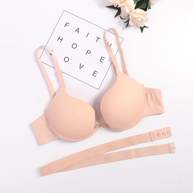 Japanese Style Ab Cup Women's Push Up Wireless & Strapless Bra With Thin  Padding