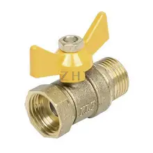 M до F 1/" PT нарезной ручка в виде бабочки латунный шаровой клапан