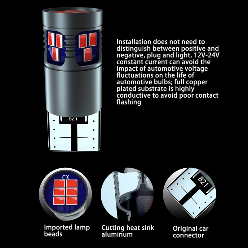 2PCS T10 W5W LED �ڵ��� ��� ���� ���� ���� 2016 SMD �ڵ� ���׸��� ���� �� �� ���� �׼����� Ʈ��ũ ����Ʈ 6000K