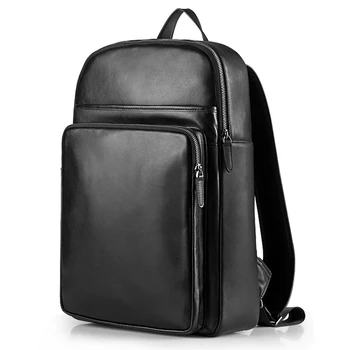 

Backpack men leather Korean version of the first layer of leather backpack casual sports backpack