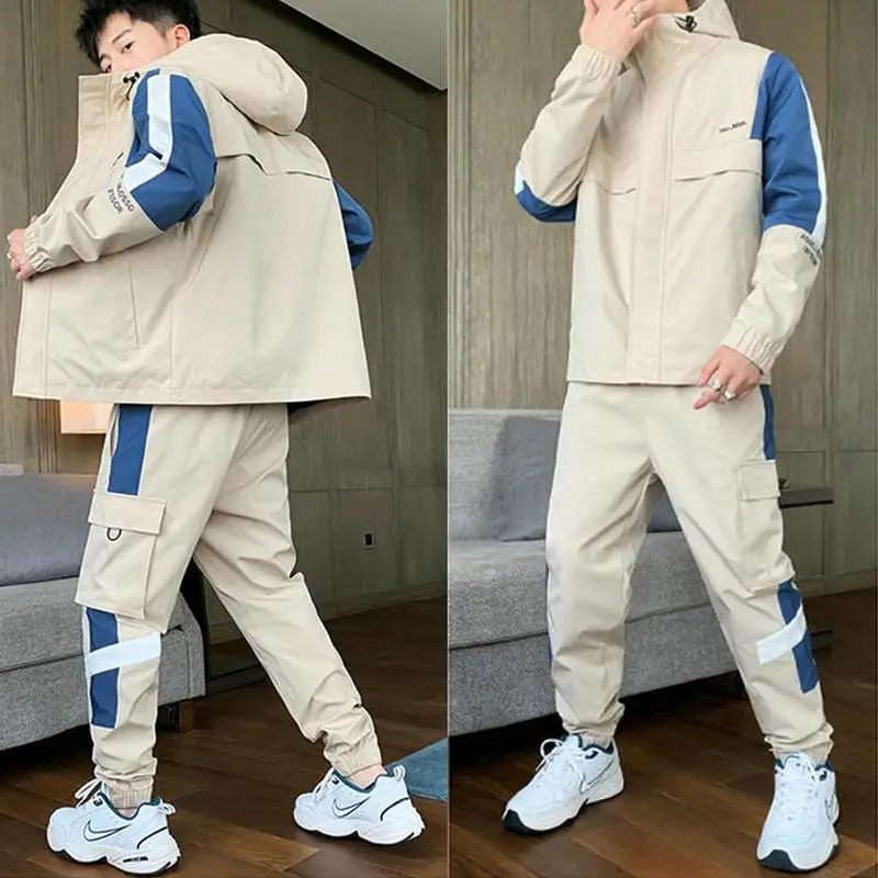 

Men's Fashion Tracksuits 2020 New Men Hip Hop Sweat Suit Male Patchwork Clothes Sweatshirts + Sweatpants Track Suit Sets