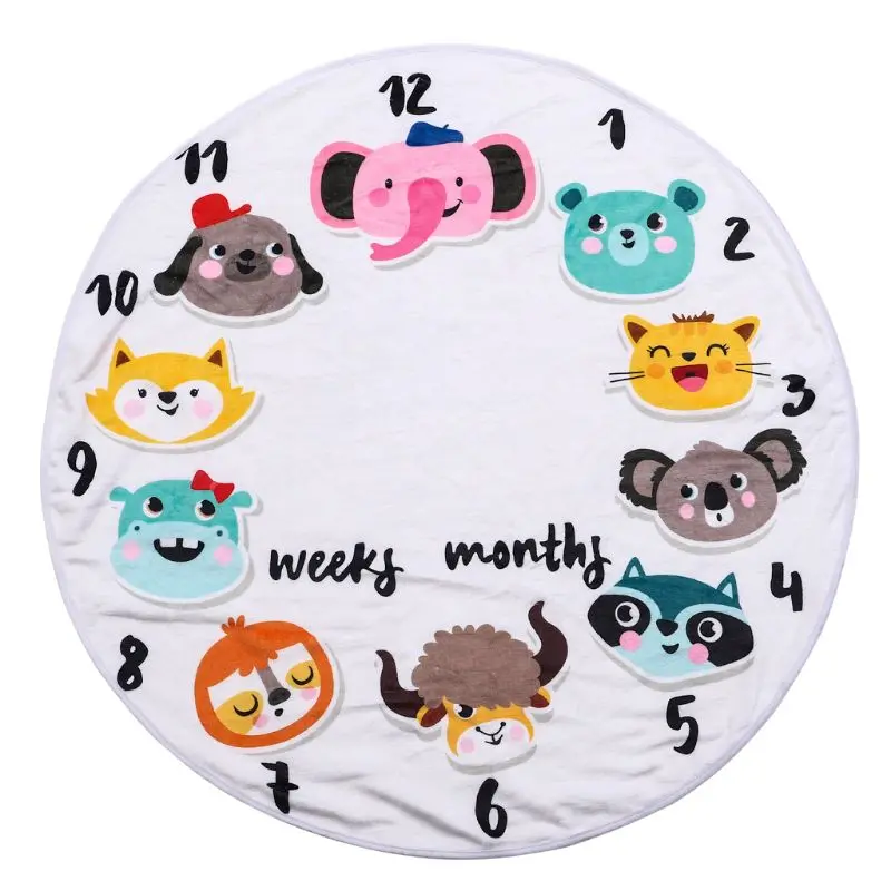 

Animal Print Baby Milestone Blanket Monthly Photography Backdrop Blanket Newborn Baby Shower Gifts