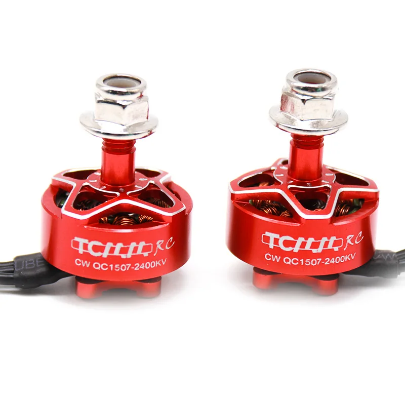 TCMMRC 1507 2400KV бесщеточный двигатель FPV RC 3-6S для RC Drone FPV Racing - Цвет: 2pcs CW Red