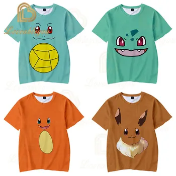 

3D Movie Detective Pokemon Pikachu T-shirt for Men Women Tshirts Fashion Summer Casual Tees Anime Cartoon Clothes Cute Child's