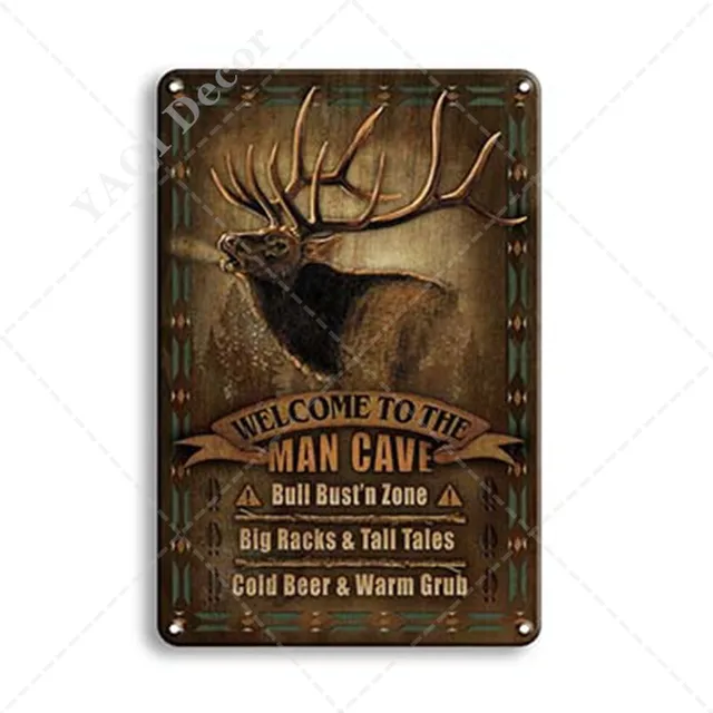 Man Cave Signs Vintage Metal Sign Plaque Metal Vintage Retro Tin Sign Wall Decor for Bar Pub Club Garage Iron Painting 60064