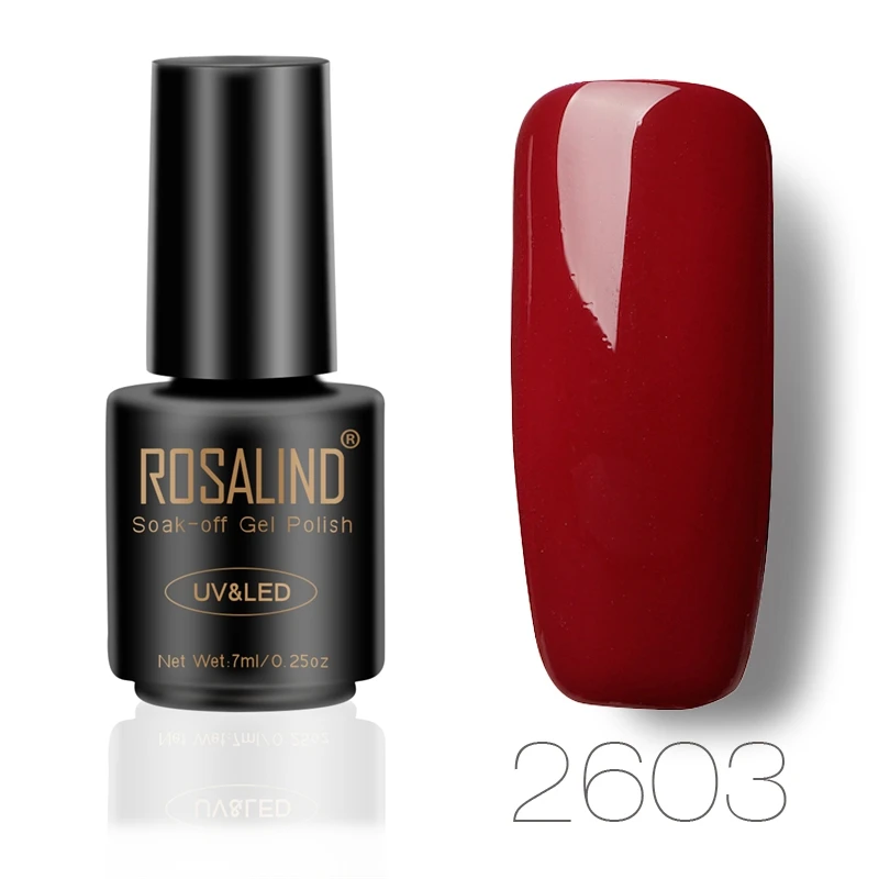 ROSALIND гель лак для ногтей маникюр красный алмаз набор Полупостоянный УФ все для всего гибридные лаки для ногтей - Цвет: RA2603