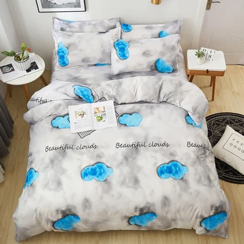 

Thumbedding Blue Cloud Bedding Set King Size Fashionable Marble 3D Duvet Cover Grey Queen Full Twin Single Unique Design Bed Set
