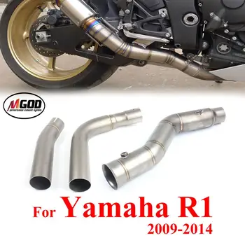 

51mm Motorcycle Exhaust Slip-on Middle Mid Link Pipe Escape Moto Muffler for YAMAHA YZF-R1 YZF R1 2009 2010 2011 2012 2013 2014