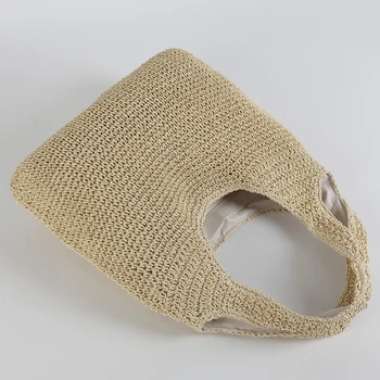 

Hot Sale Casual Straw Bag Women Tote Bags Fashion Rattan Ladies Handbags Large Capacity Summer Beach Woven Bags Female Travel