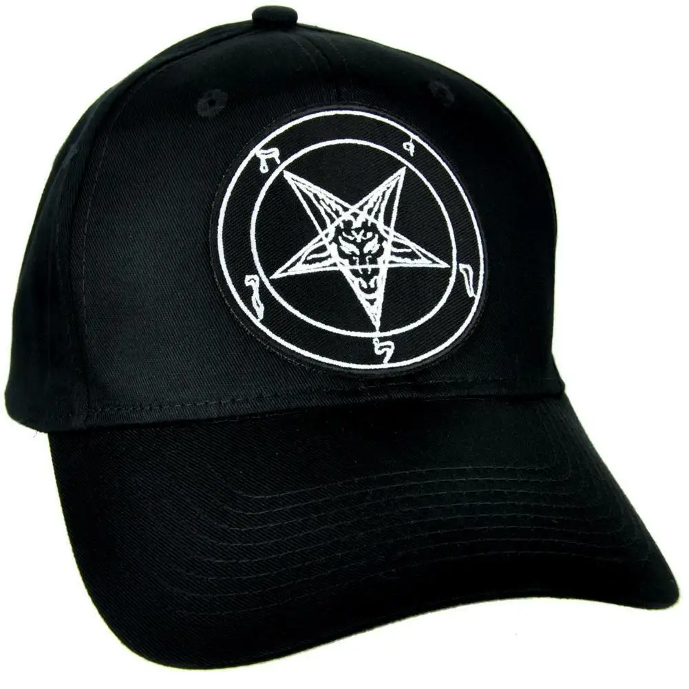 Printed Sabbatic Baphomet Goat Head Hat Baseball Cap Occult Clothing Satanic Anton LaVey