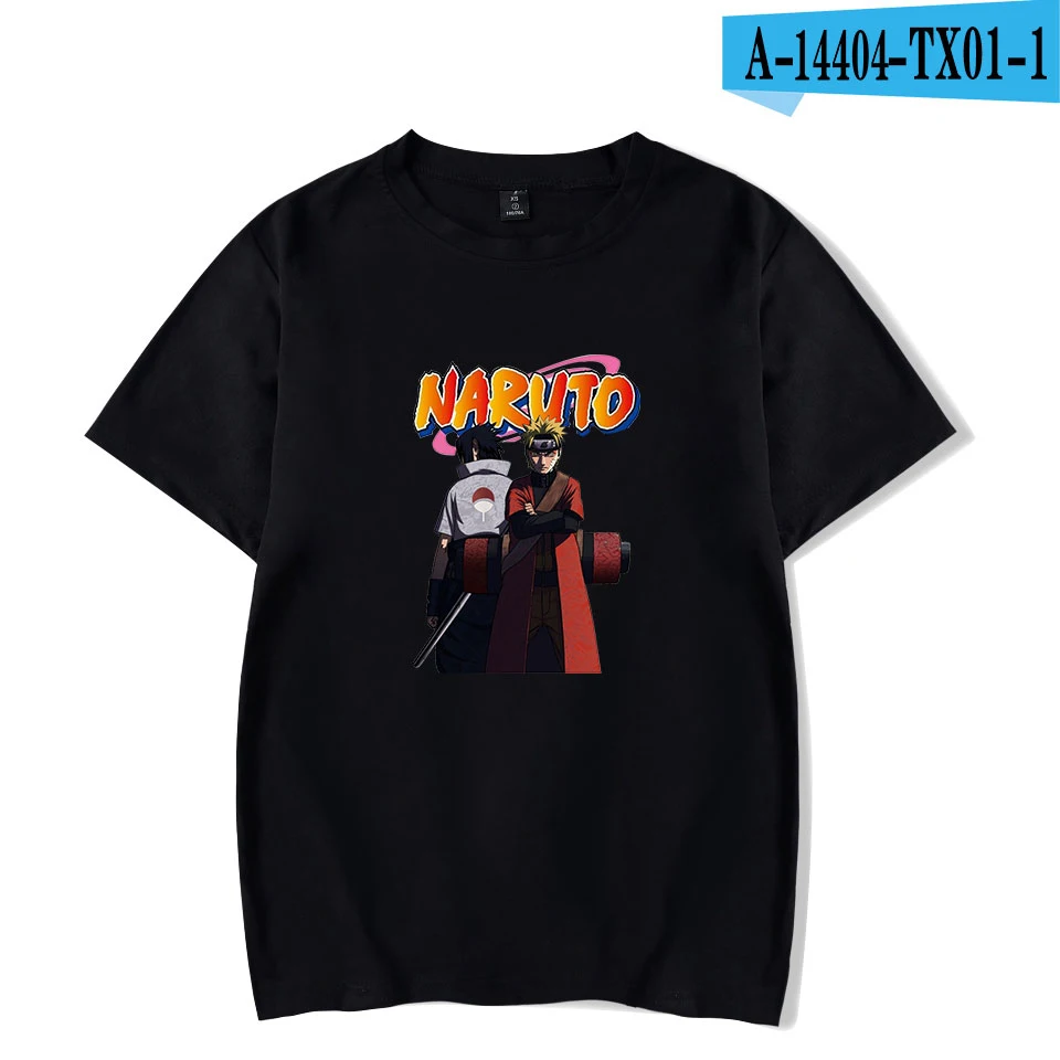 Новинка Наруто Аниме 2D печать Kpop футболка женская мужская мода крутой Досуг Лето короткий рукав Футболка - Цвет: black