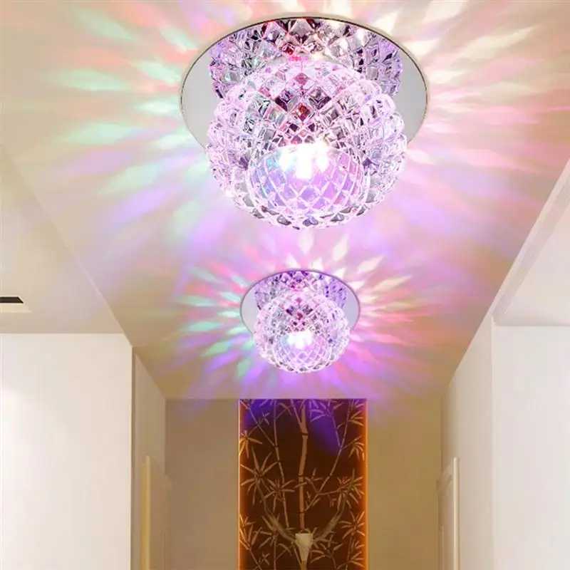 

Modern Simplicity LED Crystal Round Corridor Light Embedded Ceiling Light 110-220V 3W Porch Aisle Light
