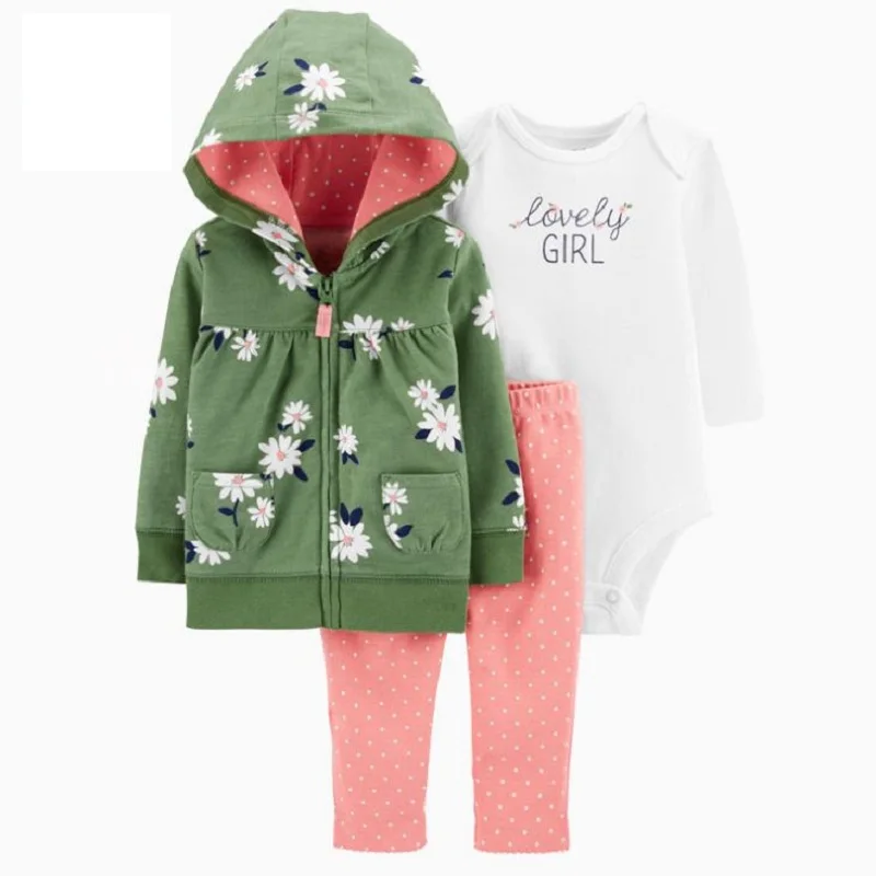 Baby Boy Clothes Long Sleeve patchwork jacket+romper+pants 2021 new born girl costume spring newborn set outfit fashion 6-24M Baby Clothing Set discount