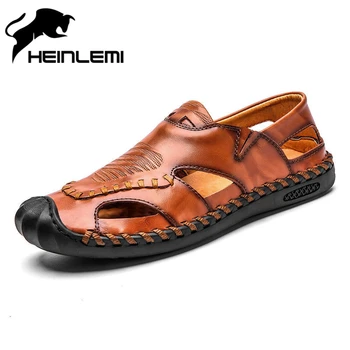 

HEINLEMI New Arrival Non-slip Soles Personality Luxury Mens Shoes Big Size Summer Shoes Superstar Shoes For Men Sandalias Playa