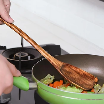 

Non-stick Frying Pan Spatula Long Handle Solid Wood Spade Kitchen Utensils With Rice Shovel Kitchen Cooking Accessories