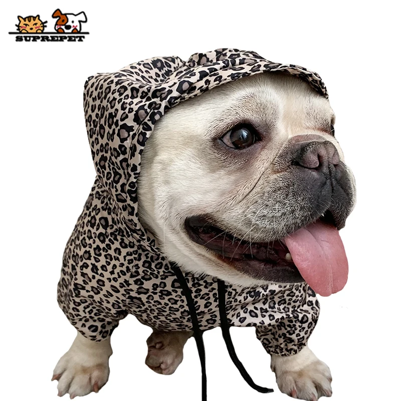 Одежда для собак SUPREPET зимняя одежда для щенков с леопардовым принтом для французского бульдога для чихуахуа модная Толстовка для собак Одежда для собак