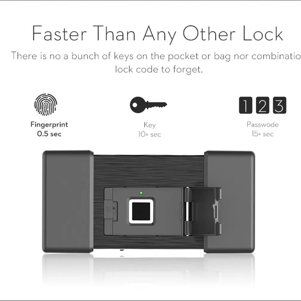 Smart USB Charge Fingerprint Lock L12 Super CPU Waterproof U shape Lock