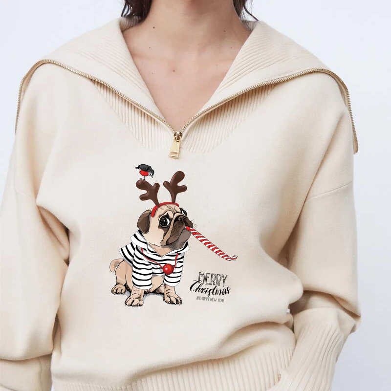NEW Christmas Dog Patches Iron on DIY Heat Transfer Vinyl Stripes on Kids Hooded Clothes Patch Decoration DIY Applique