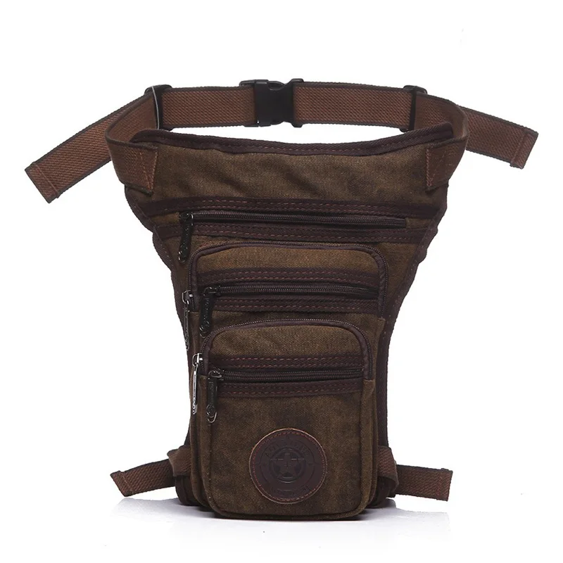 Brown Leg Bag Повседневные водонепроницаемые холщовые поясные сумки для мужчин, мотоциклетная облегающая сумка, мужские Удобные легинсы, поясная сумка, военная сумка для мальчиков, карман для телефона - Цвет: Brown Leg Bag