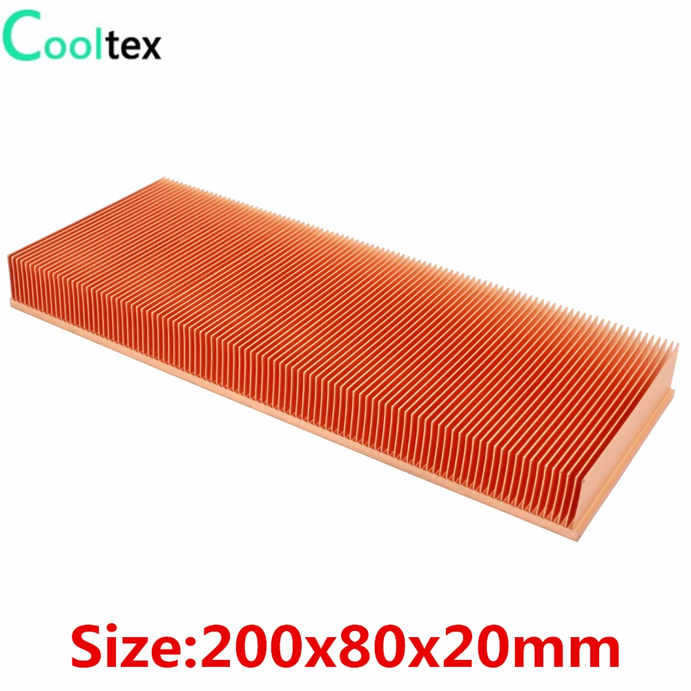 Best Price (high Power) Pure Copper Heatsink 200x80x20mm Skiving Fin Heat Sink Radiator For Electronic Chip LED Cooling Cooler Best Price (high Power) Pure Copper Heatsink 200x80x20mm Skiving Fin Heat Sink Radiator For Electronic Chip LED Cooling Cooler