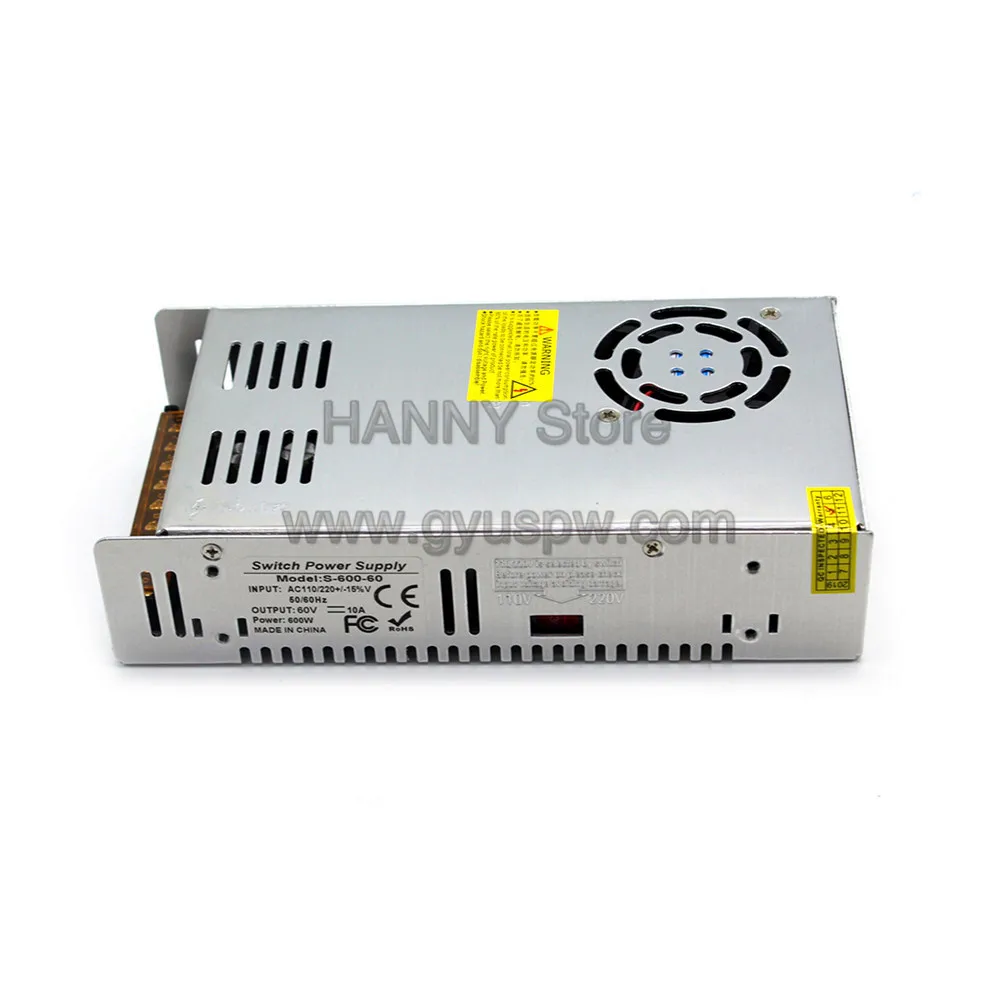 600 Вт 10A 60 в импульсный источник питания DC преобразователь драйвера AC110V 220V к DC60V SMPS для светодиодного освещения CCTV 3D оборудование принтера