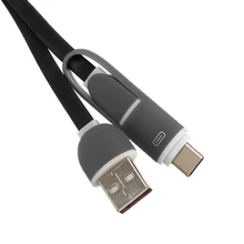 2 в 1 USB кабель для iPhone samsung Xiaomi мульти Быстрая зарядка микро USB кабель 2 в 1 мобильный телефон usb type C кабель