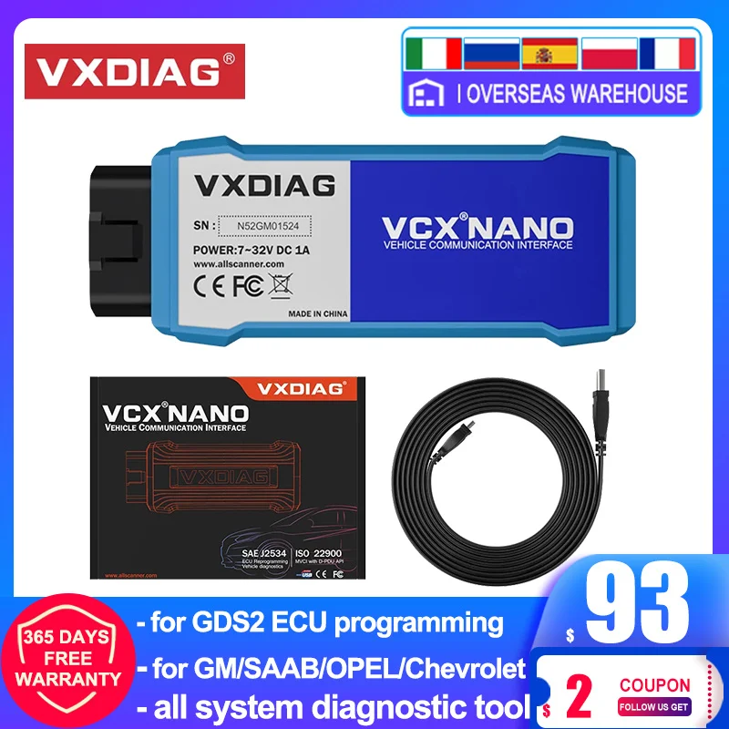 VXDIAG для GM GDS2/Tech2win диагностический инструмент Buick/Chevrolet/Cadillac/Opel/Saab OBD2 сканер
